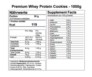 The Vital Manufacture Premium Whey Protein Cookies - 1.000g