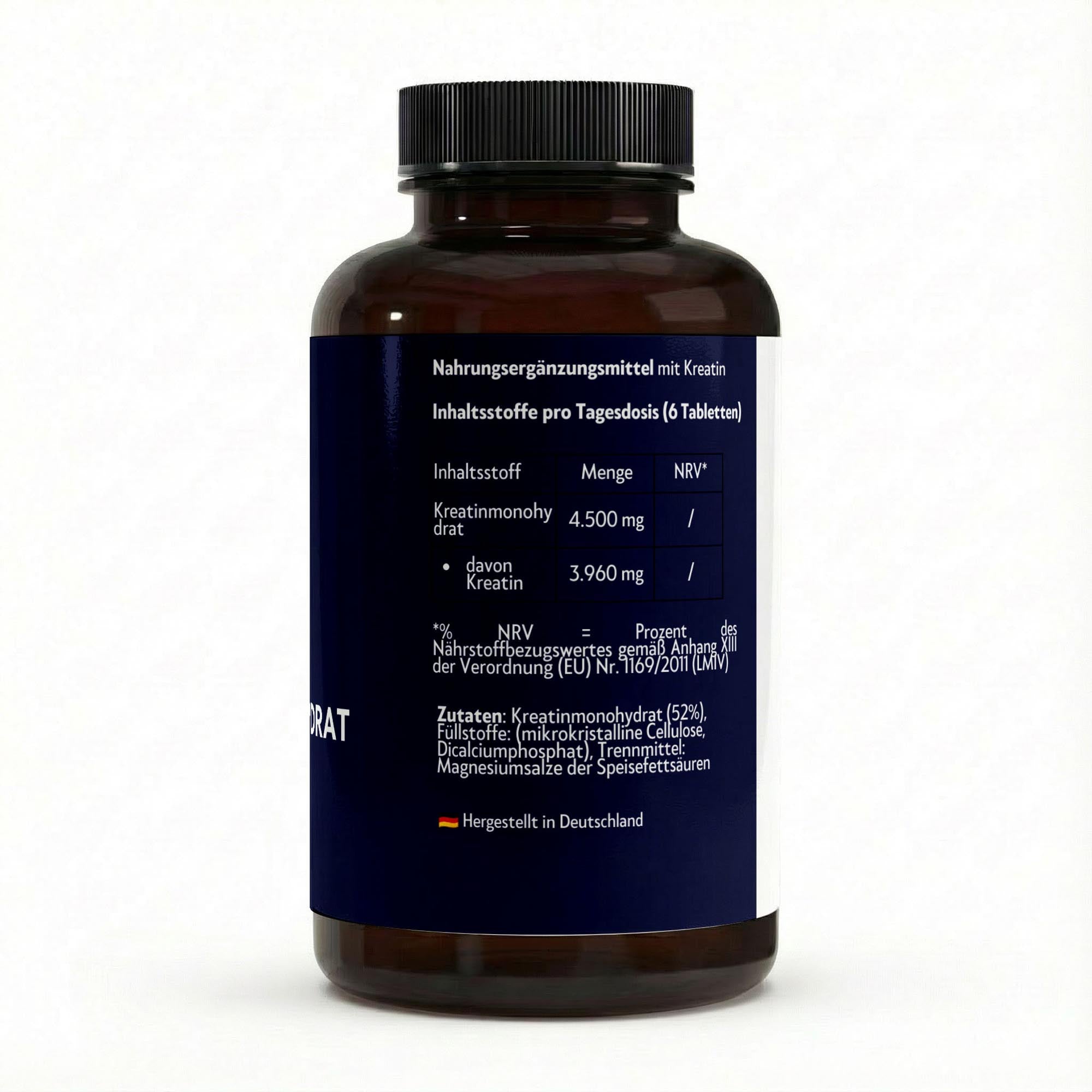Nährwerte von Kreatin Monohydrat Tabletten von The Vital Manufacture