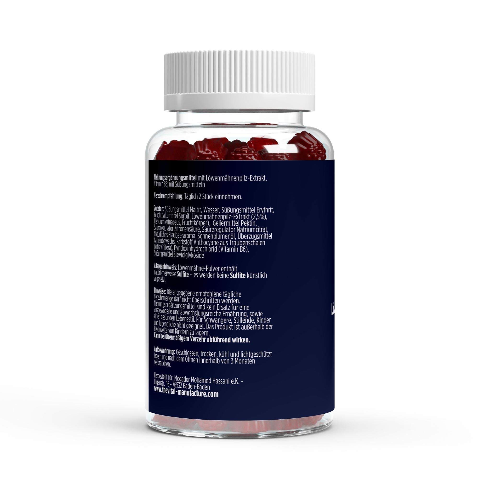 Löwenmähne + Vitamin B6 Gummies - 60 Stk.
