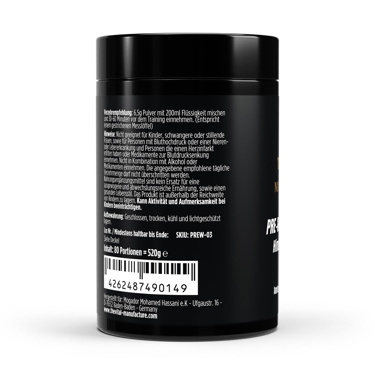 Suplement przedtreningowy o smaku malinowym – 520 g