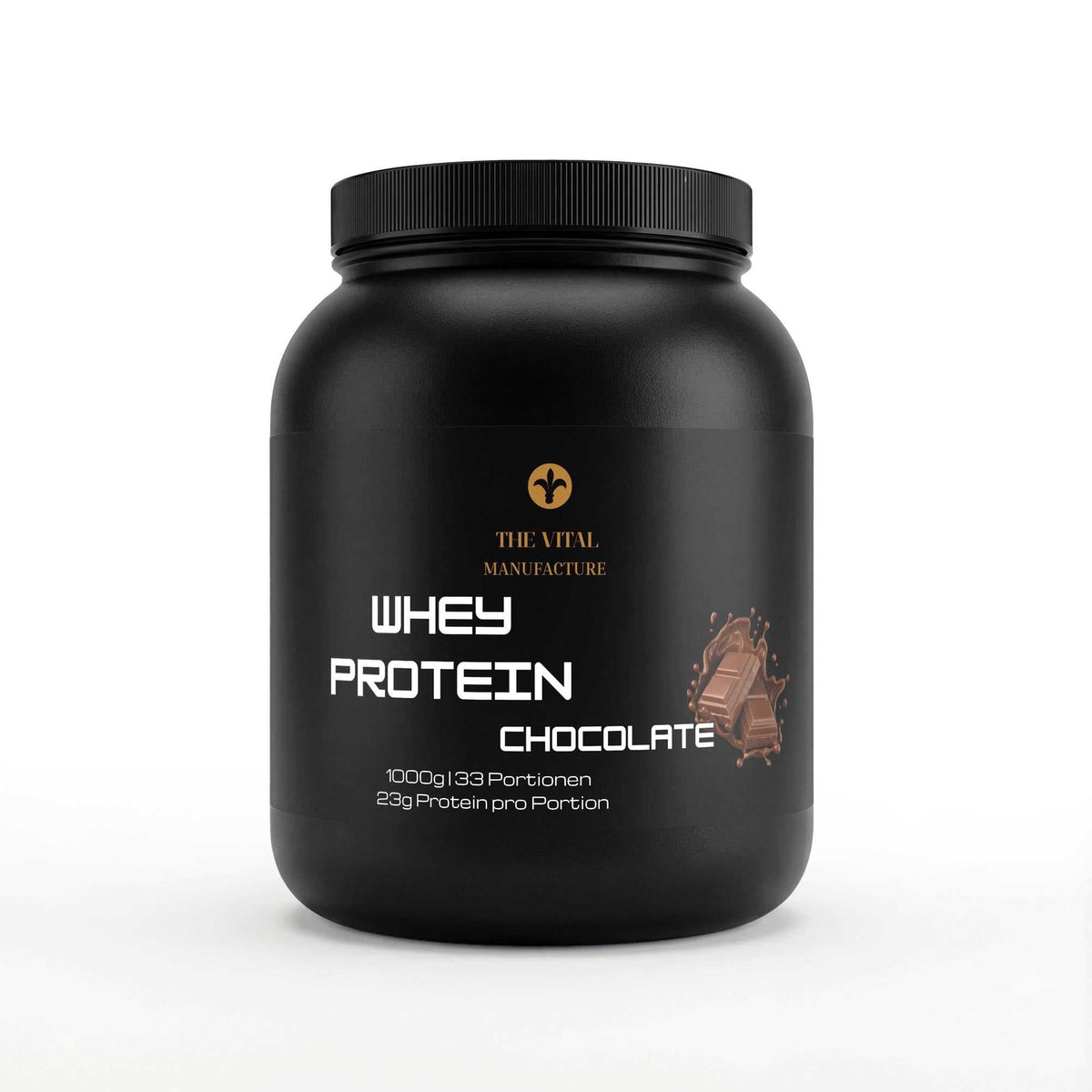 Premium Whey Protein Schokolade 1000g mit 23g Protein pro Portion