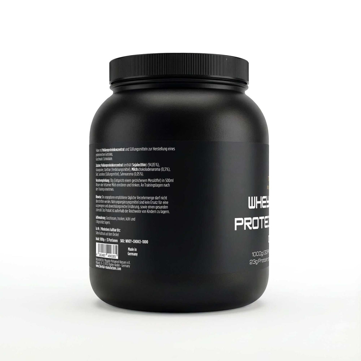 Premium Whey Protein Schokolade 1000g mit hohem Proteingehalt