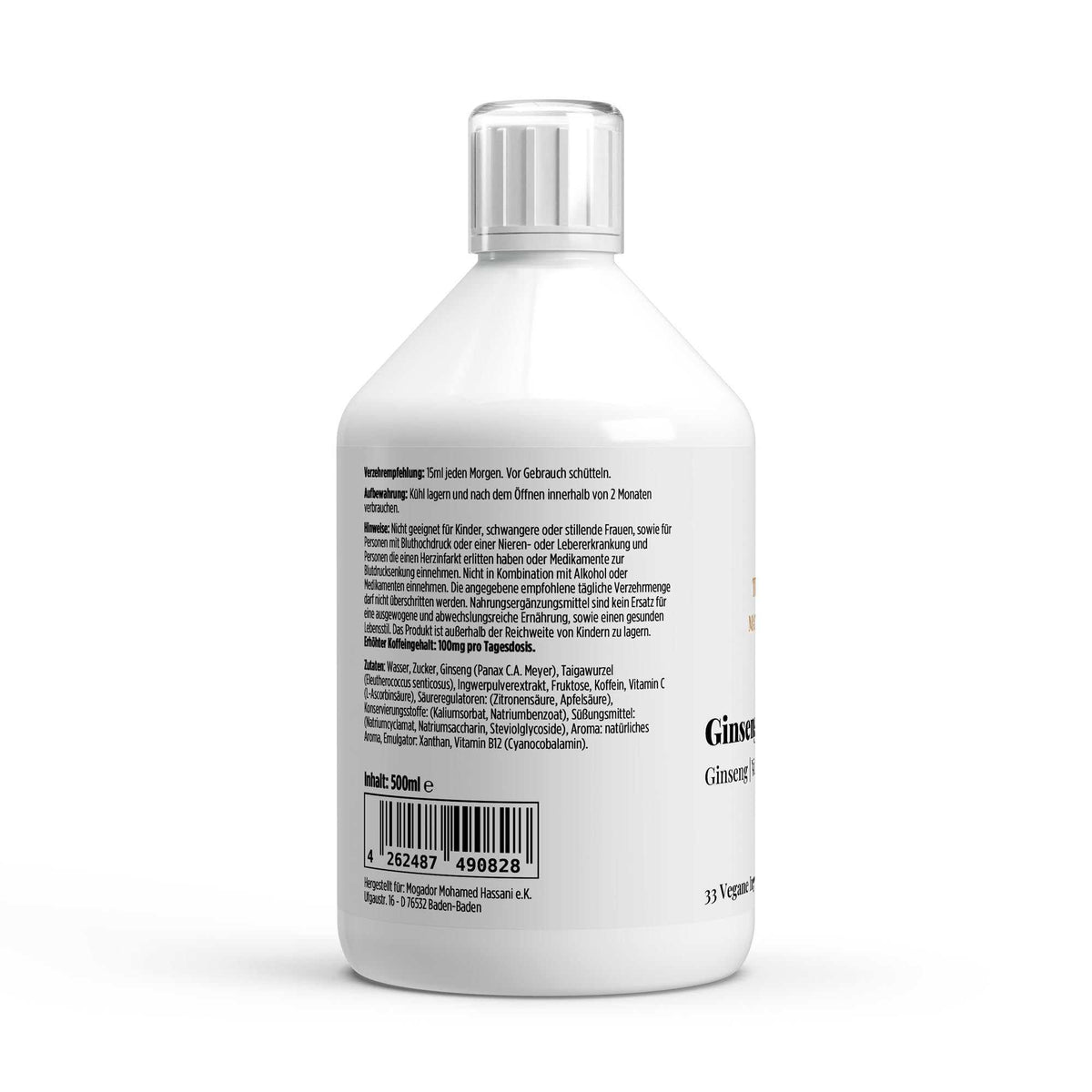 Hochwertige Ingwerwurzel und Panax Ginseng Knolle als natürliche Basis für die hochkonzentrierten Ginseng Power Shots von The Vital Manufacture – Fokus auf Frische und botanische Qualität.