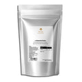 Silberner Standbeutel des L-Glutamin Pulvers von THE VITAL MANUFACTURE, 500g Inhalt, mit dem Hinweis auf vegane Qualität und Reinheit ohne Zusatzstoffe.